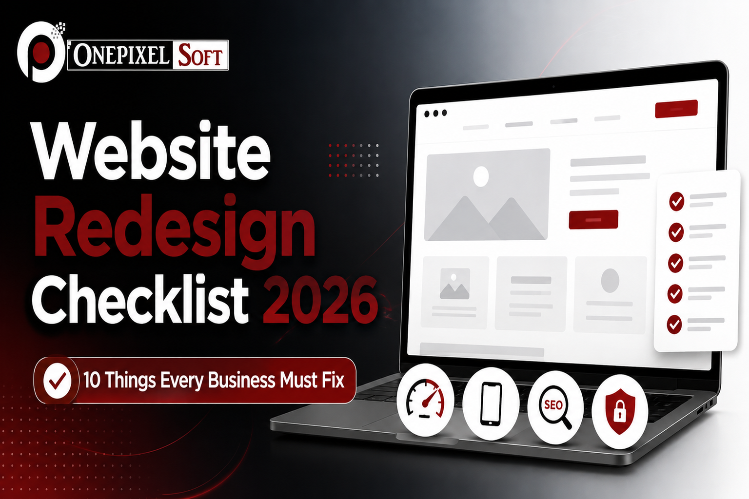 Website Redesign Checklist for 2026 | OnePixel Soft