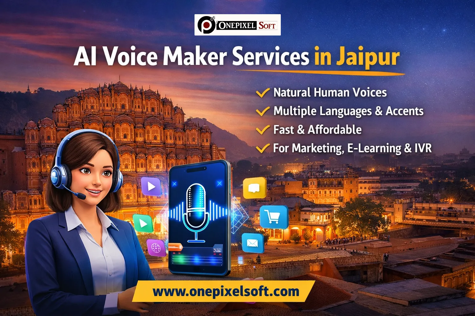 AI Voice Maker Services in Jaipur by OnePixel Soft Pvt Ltd