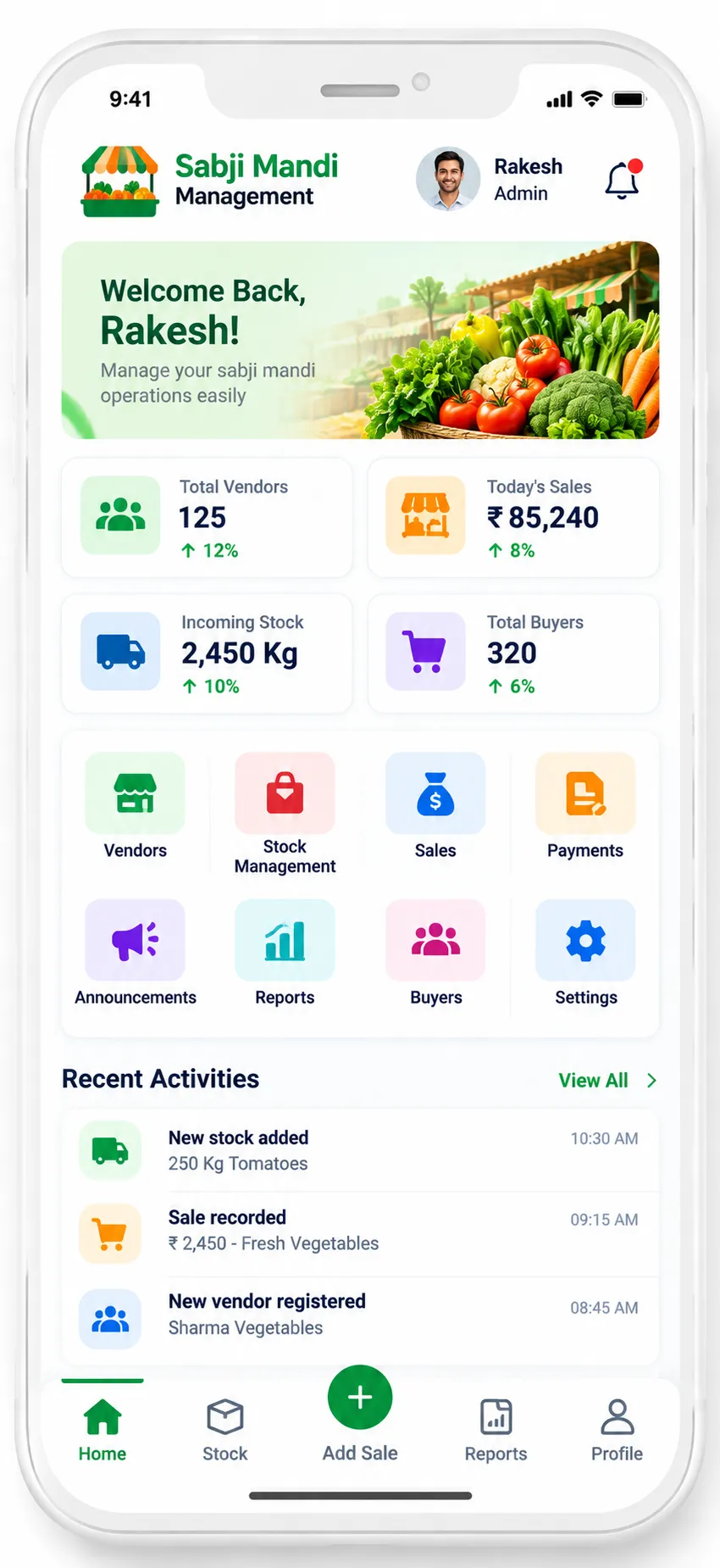 Sabji Mandi Management Software screenshot