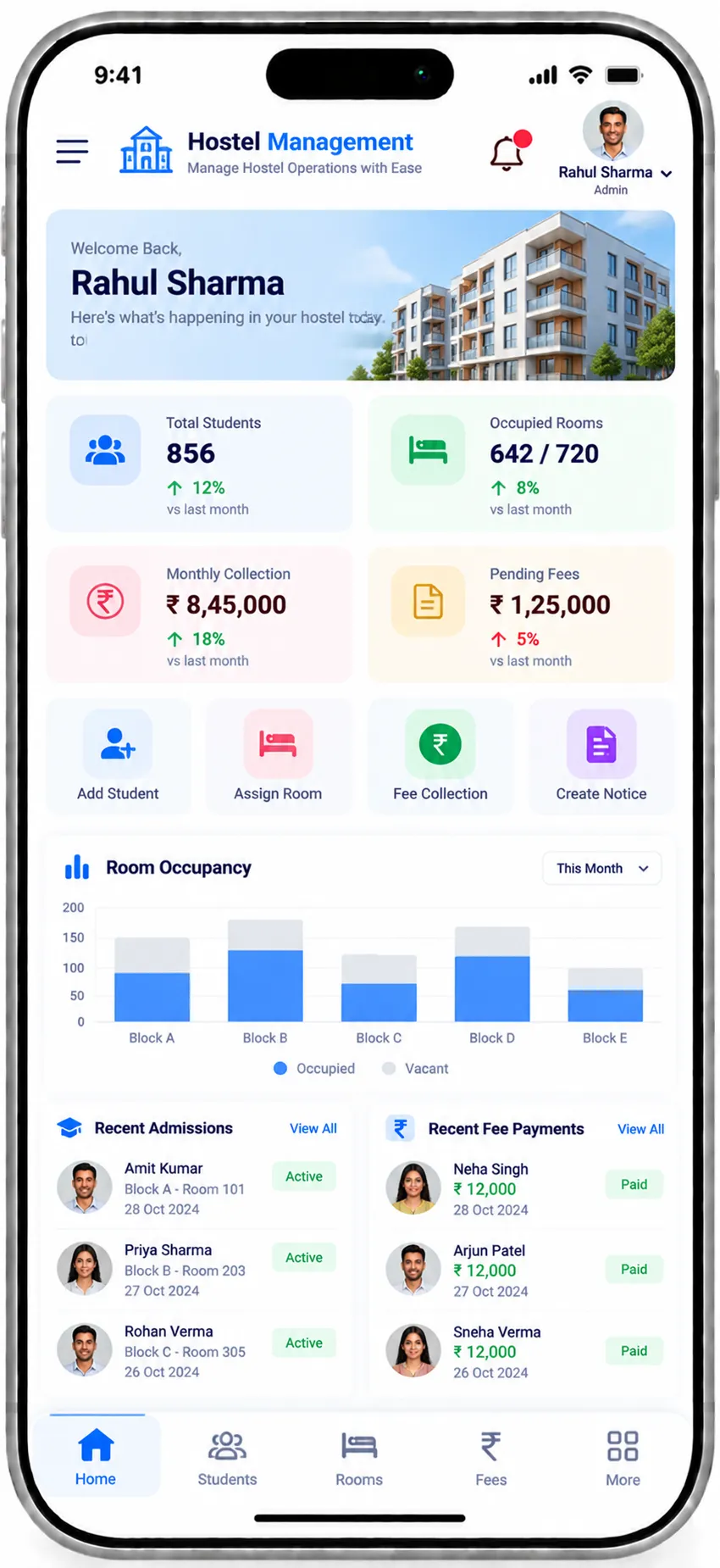 Hostel Management Software screenshot