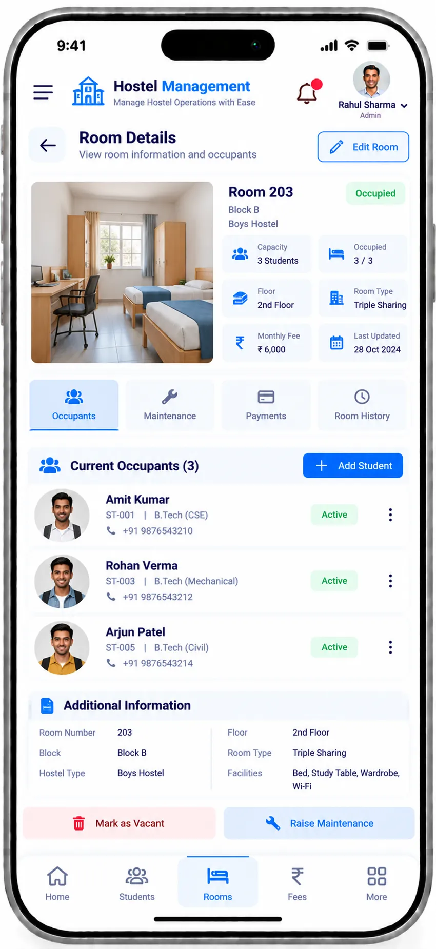 Hostel Management Software screenshot