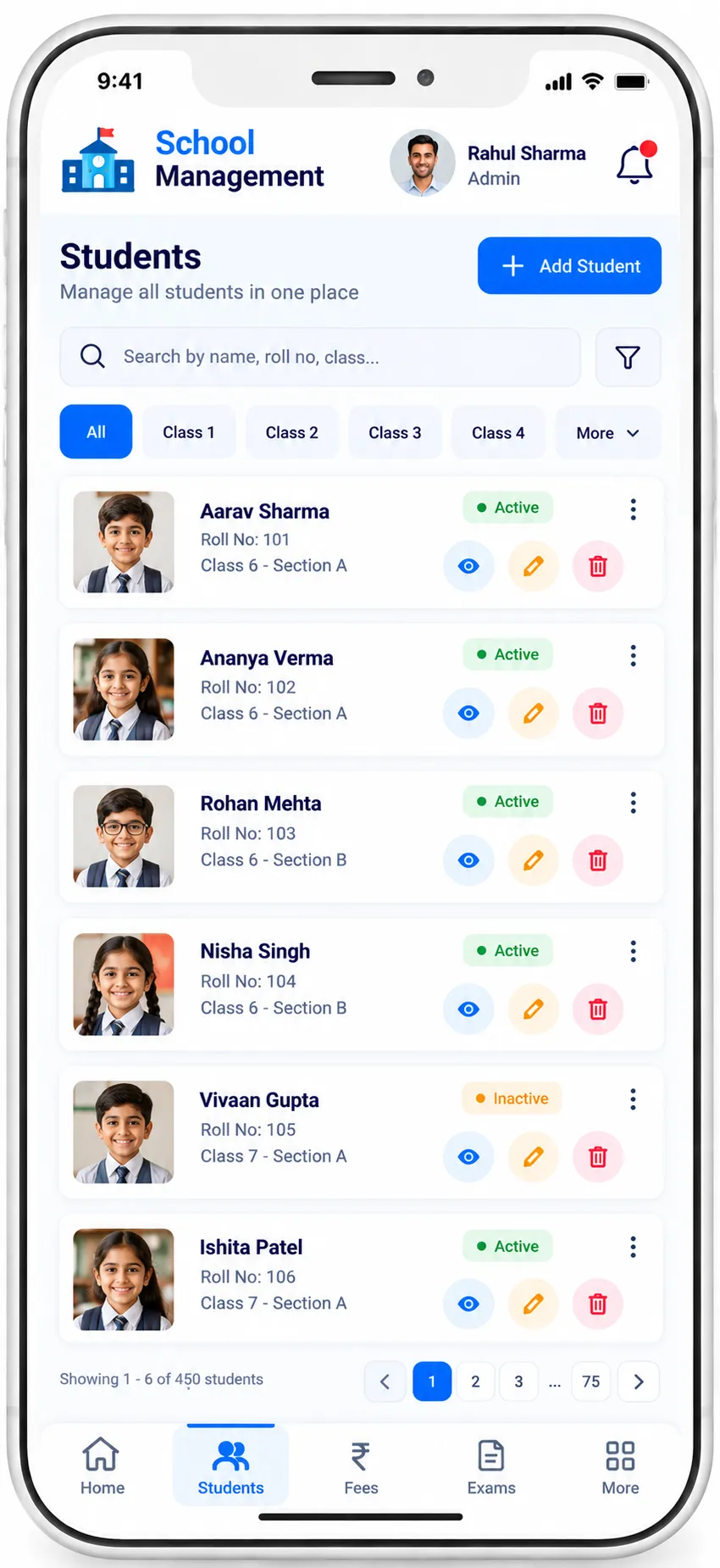 School Management System screenshot