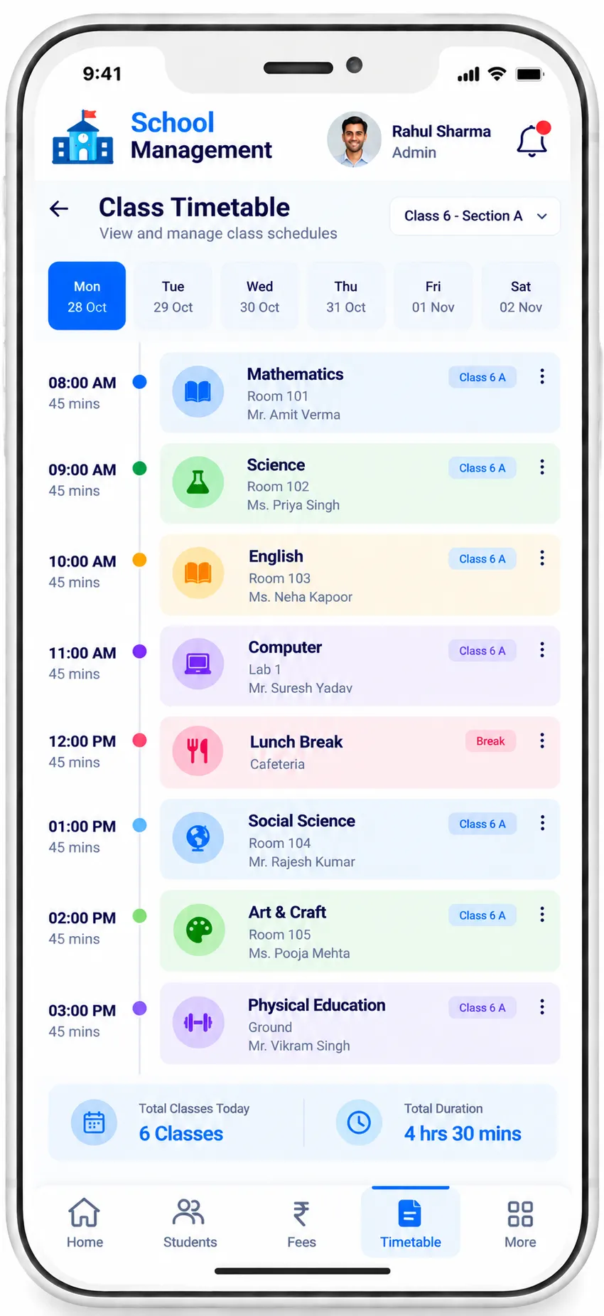 School Management System screenshot