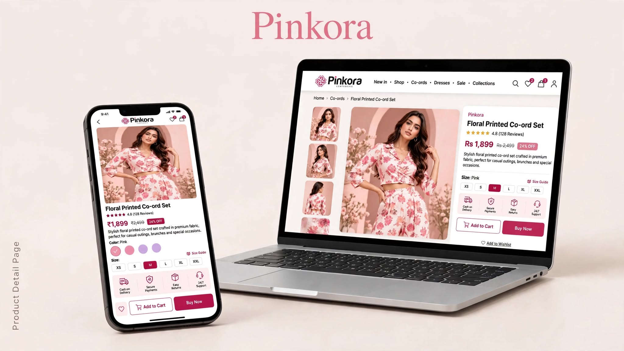 Pinkora Website hero preview