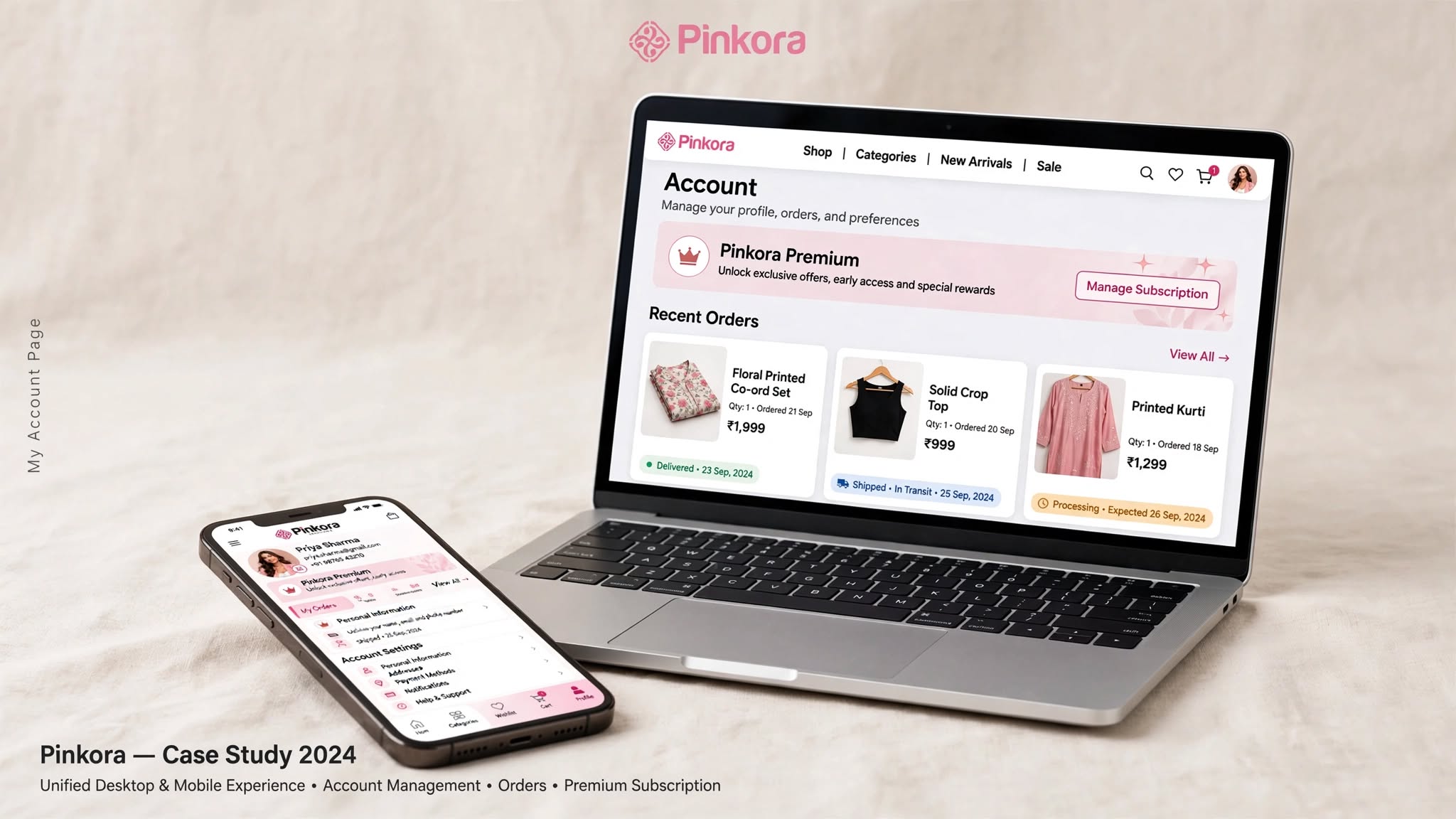 Pinkora Website hero preview