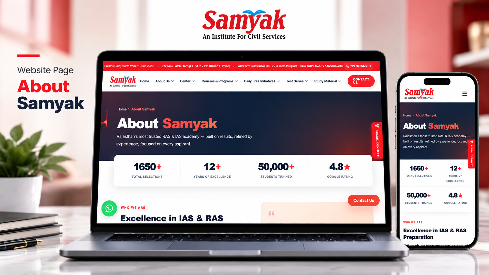 Samyak IAS – RAS & IAS Coaching Institute in Jaipur hero preview